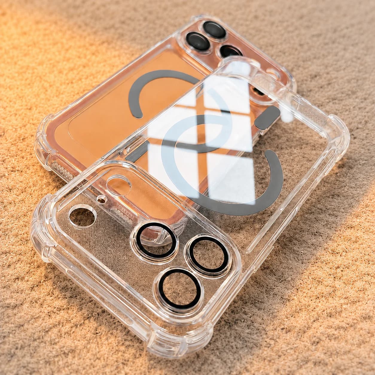 Fashion Transparency Four Corners Shockproof Magnetic Case for IPhone 17 Air 16 13 12 11 Pro Max 15 14 Plus Camera Protect Cover