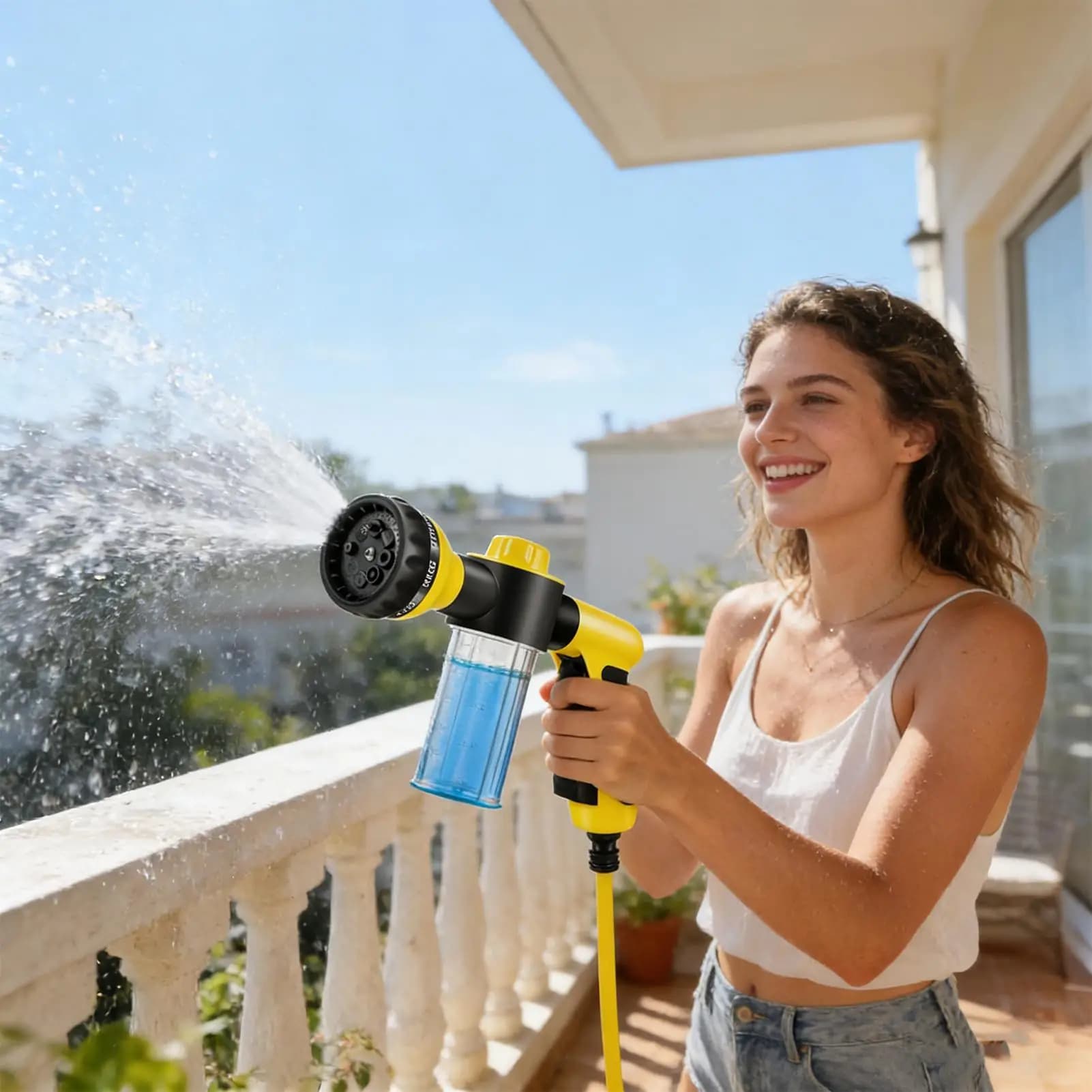 Foam Cannon For Pressure Washer Adjustable Spray Patterns High Pressure Sprinkler Garden Hose Spray Nozzle For Gardening Lawn