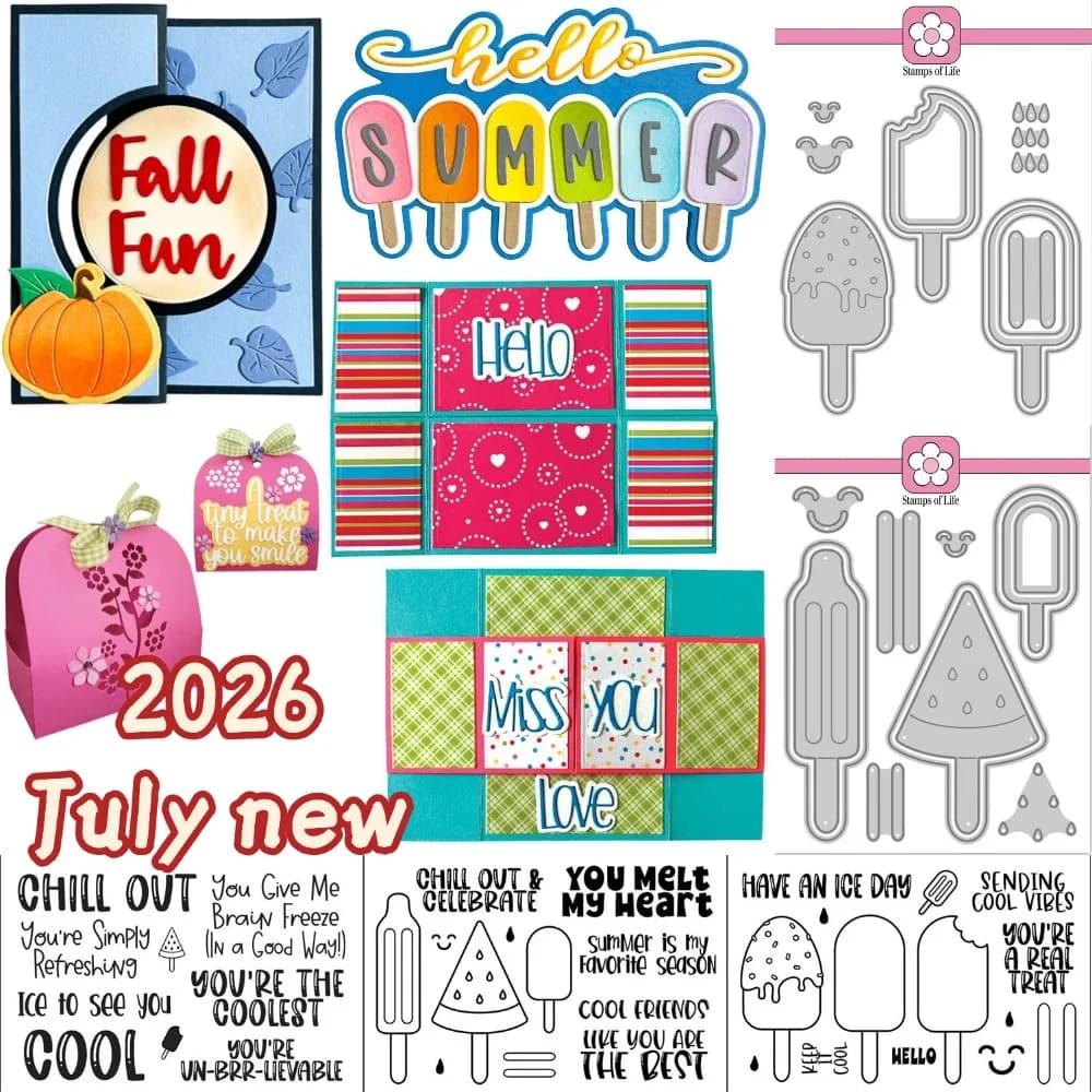 2026 July new Shaped Card Fold metal cut dies and clear stamps scrapbooking to make paper engraving frames card craft set