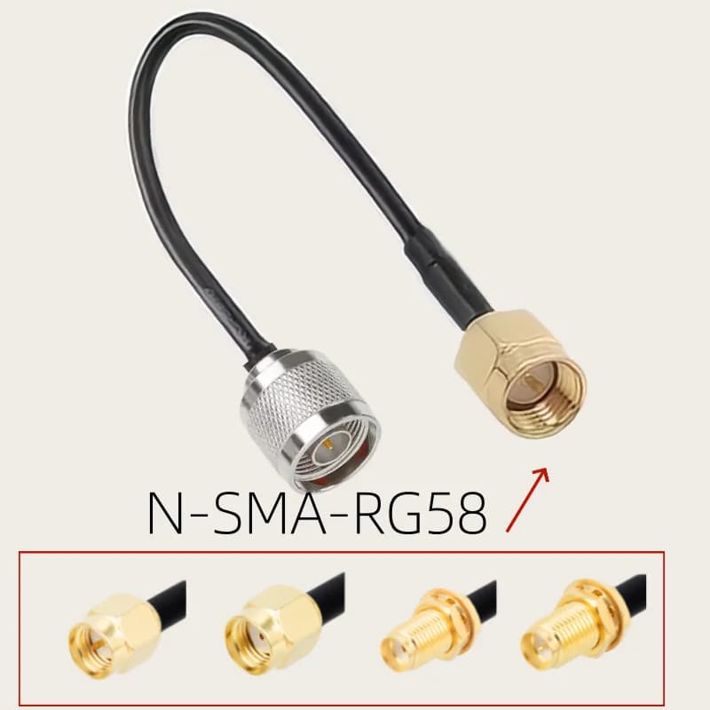 Cavo Coassiale RG58 con Adattatore N Maschio a RP/SMA Maschio/Femmina, Prolunga per Antenna WiFi, Cavo Jumper RF 50 Ohm