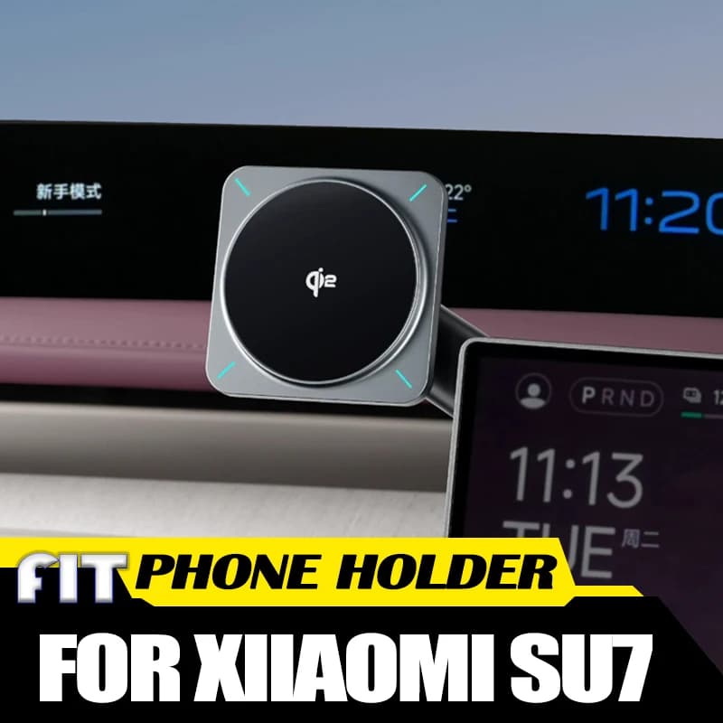 Supporto Magnetico per Telefono da Auto Compatibile con Xiaomi SU7 2024 2025, Supporto per Navigazione con Ricarica 15W