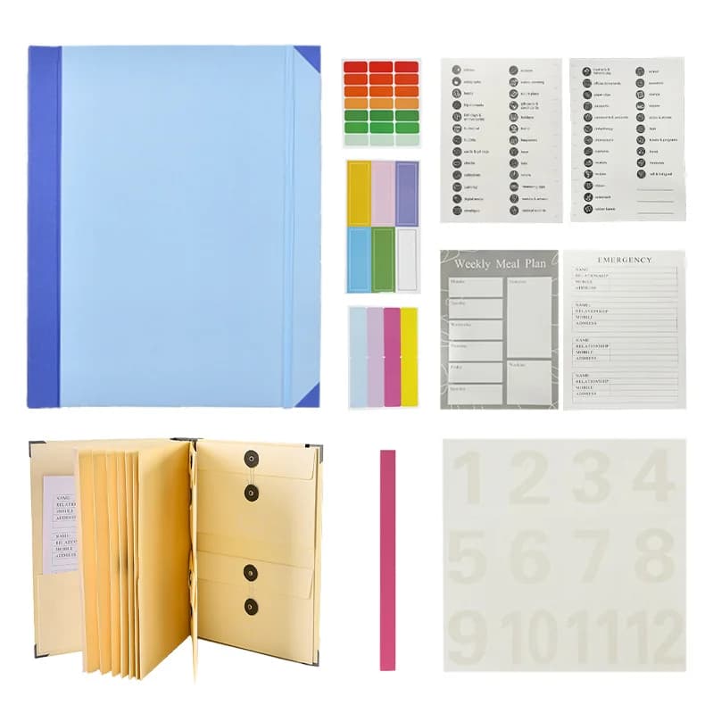 Cartella A4 con tasche adesive ed etichette "in case I Go Missing Binder" Borsa per documenti Borsa per documenti Folio per ufficio