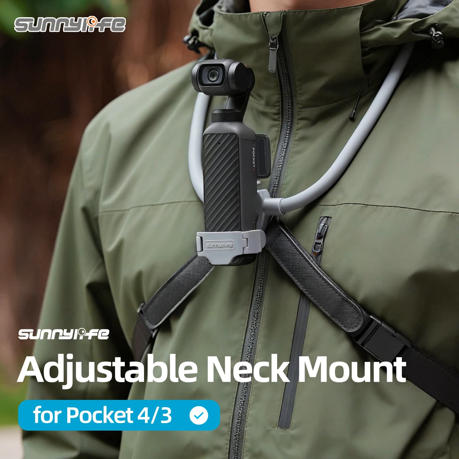 Supporto da Collo per DJI Osmo Pocket 4/3, Adattatore per Riprese Sportive, Clip di Espansione, Supporto Regolabile da Appendere al Collo, Accessori per Fotocamera