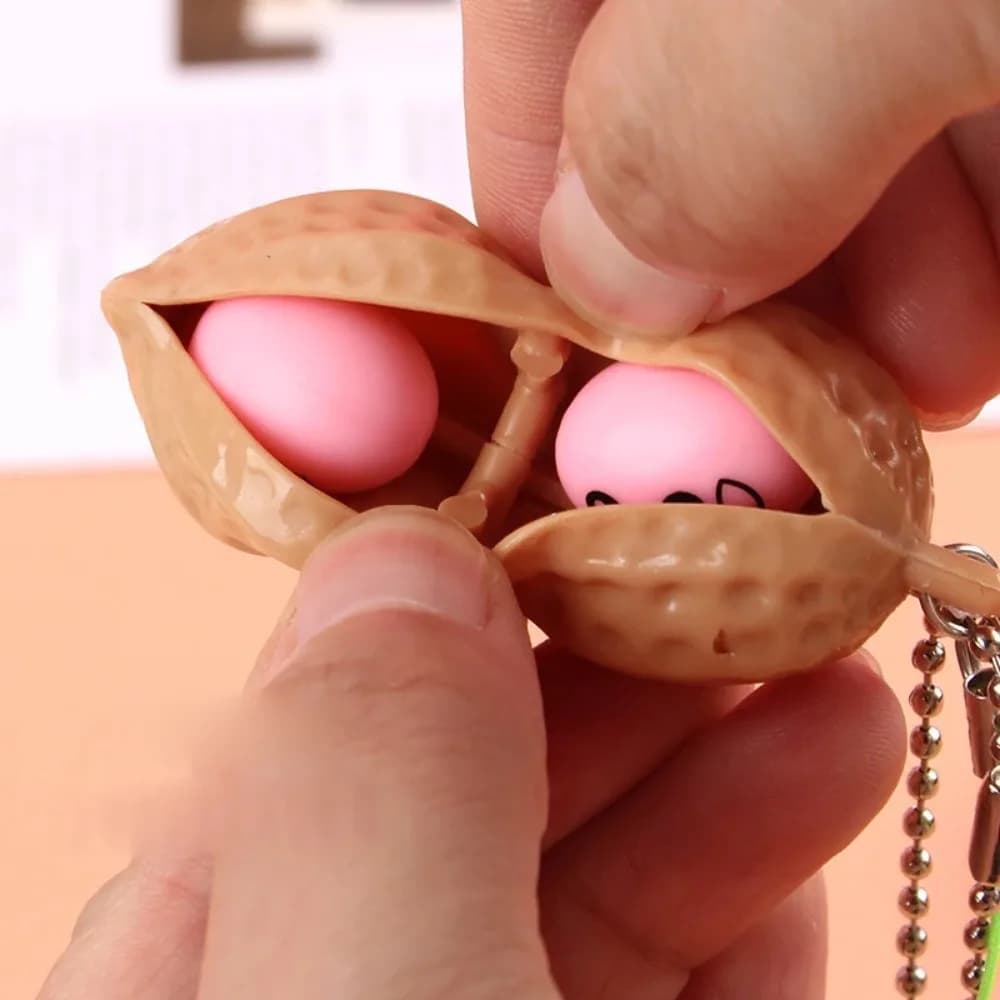 Anti-stress Fidget Toy Spremere Arachidi Portachiavi Ciondolo Giocattoli per bambini Alleviare lo stress Decompressione Regali per bambini Spremere giocattoli