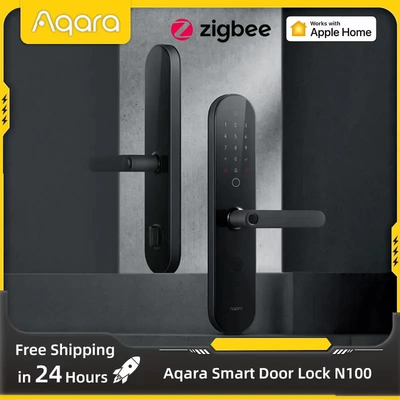Aqara Smart Door Lock N100 Blocco impronte digitali adatto per password Bluetooth NFC Sblocca lavoro domestico intelligente con Mihome Apple HomeKit