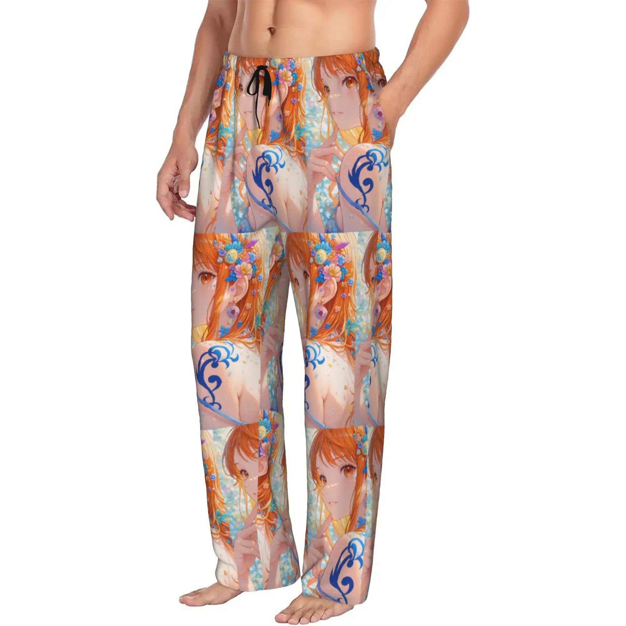 Custom N-Namies Mangas Loyal Pajama Pants Sleepwear Men's Elastic Waistband Sleep Lounge Bottoms with Pockets