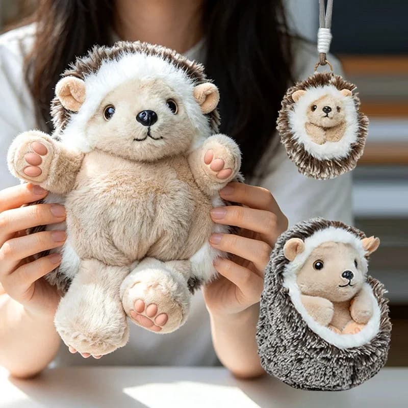 Cute Hedgehog Plush Doll Soft Hedgehog Huggable Pillow Lifelike Hedgehog Pendant Doll Lovely Desktop Pet Bag Decoration