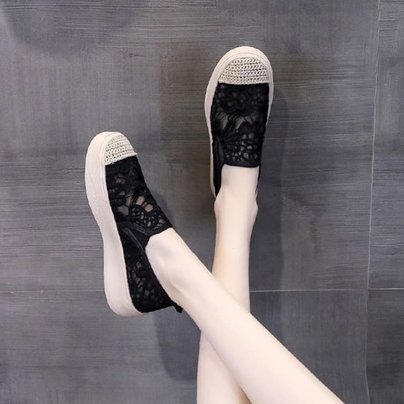 Espadrillas Donna in Rete 2026 Nuove Estive Slip-On con Suola Spessa Traspiranti Scarpe Casual Platform Loafers Calzature Basse