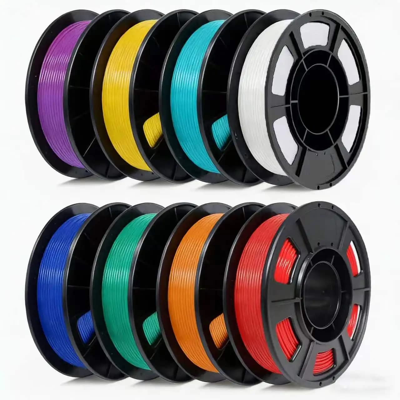 PLA 1.75mm Filament Pack, 8x250g, 8-Pack PLA Sample 3D Printer Filament, 3D Printing Multi-Pack Filament, Dimensional Accuracy: