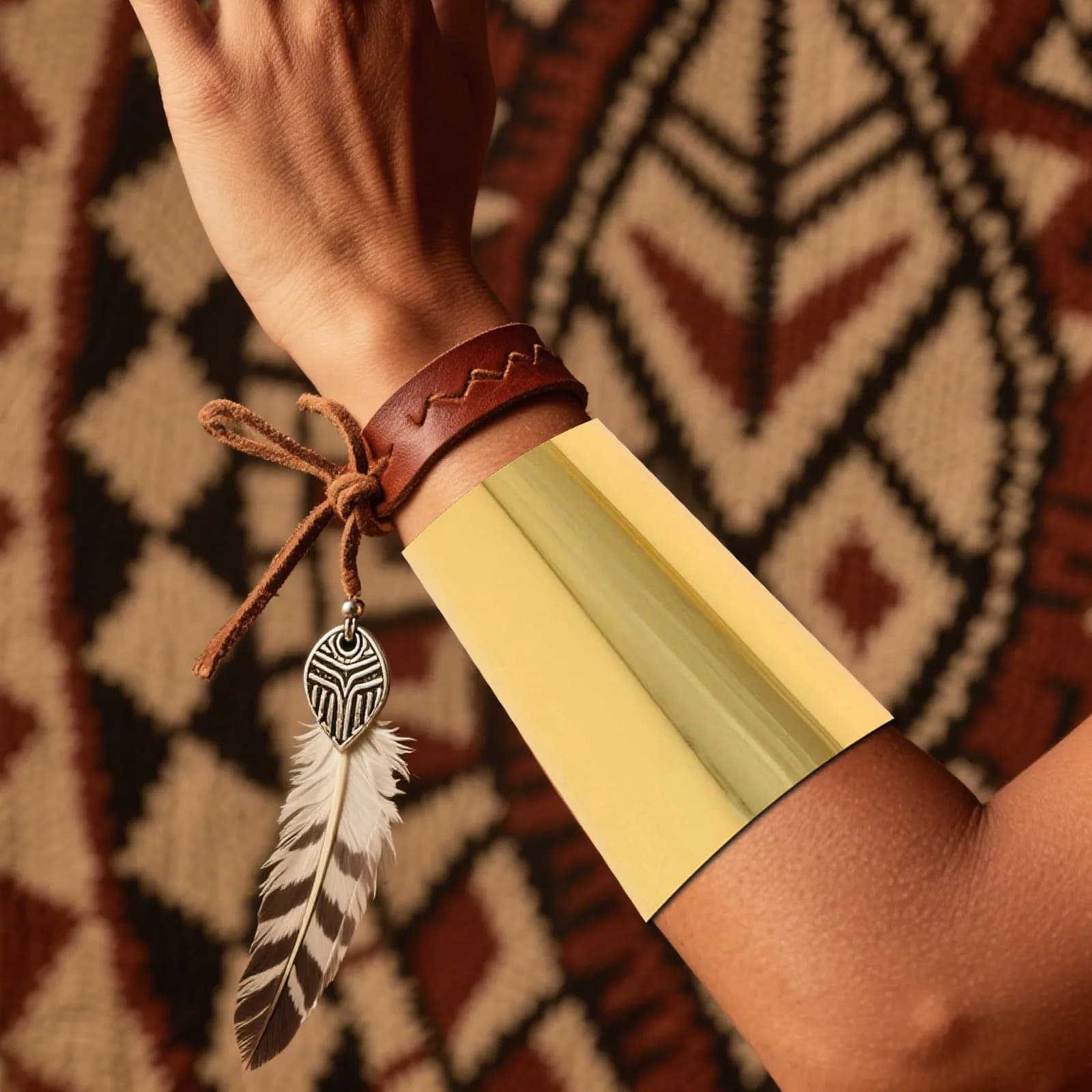 Bracciale in Metallo Dorato Largo, Lavorazione Premium, Nuovo Look, Decorazione per Braccio per Uomini e Donne, Resistente all'Usura, Bracciale Esagerato