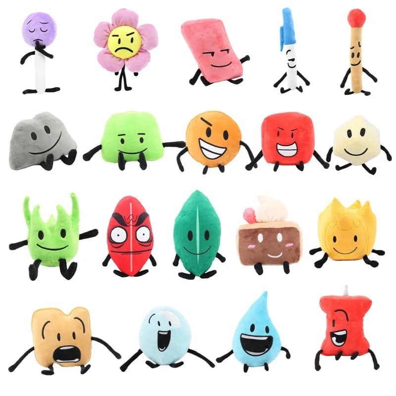 5/7/12/19pcs Bfdi Peluche Battaglia per Dream Island Giocattoli di peluche Peluche Cartoon Pianta Bambola morbida Foglia Fuoco Coiny Regali per bambini