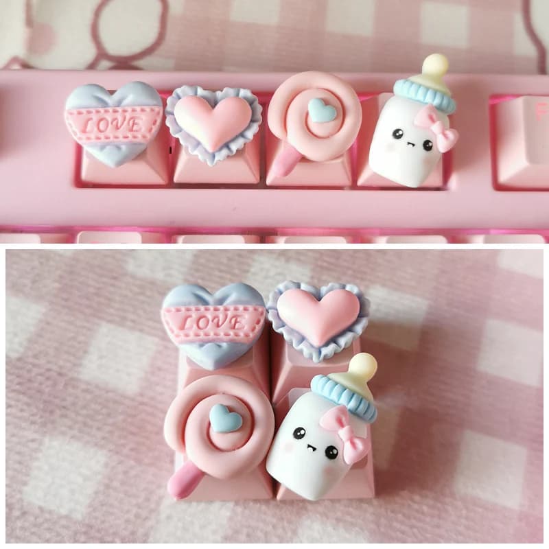 Lovely Cartoon Keycap Handmade Space Keycap Shift Backspace Enter Tab supplemento combinazione keycaps per tastiera meccanica fai da te