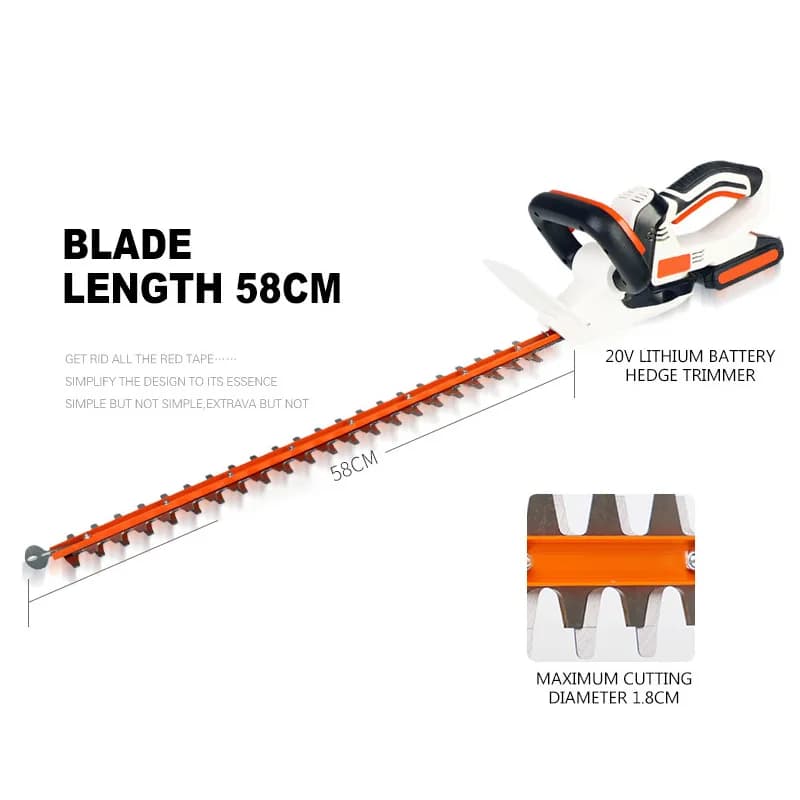 Cordless Electric Hedge Trimmer Li-on Rechargeable Garden Shear Tools Household Pruning Mower Hedge Trimming Machine 20V