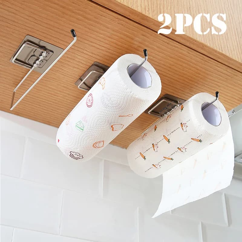 1/2 pz. Portarotolo da appendere per carta igienica, porta asciugamani da bagno, porta rotoli da cucina, portaoggetti per la casa