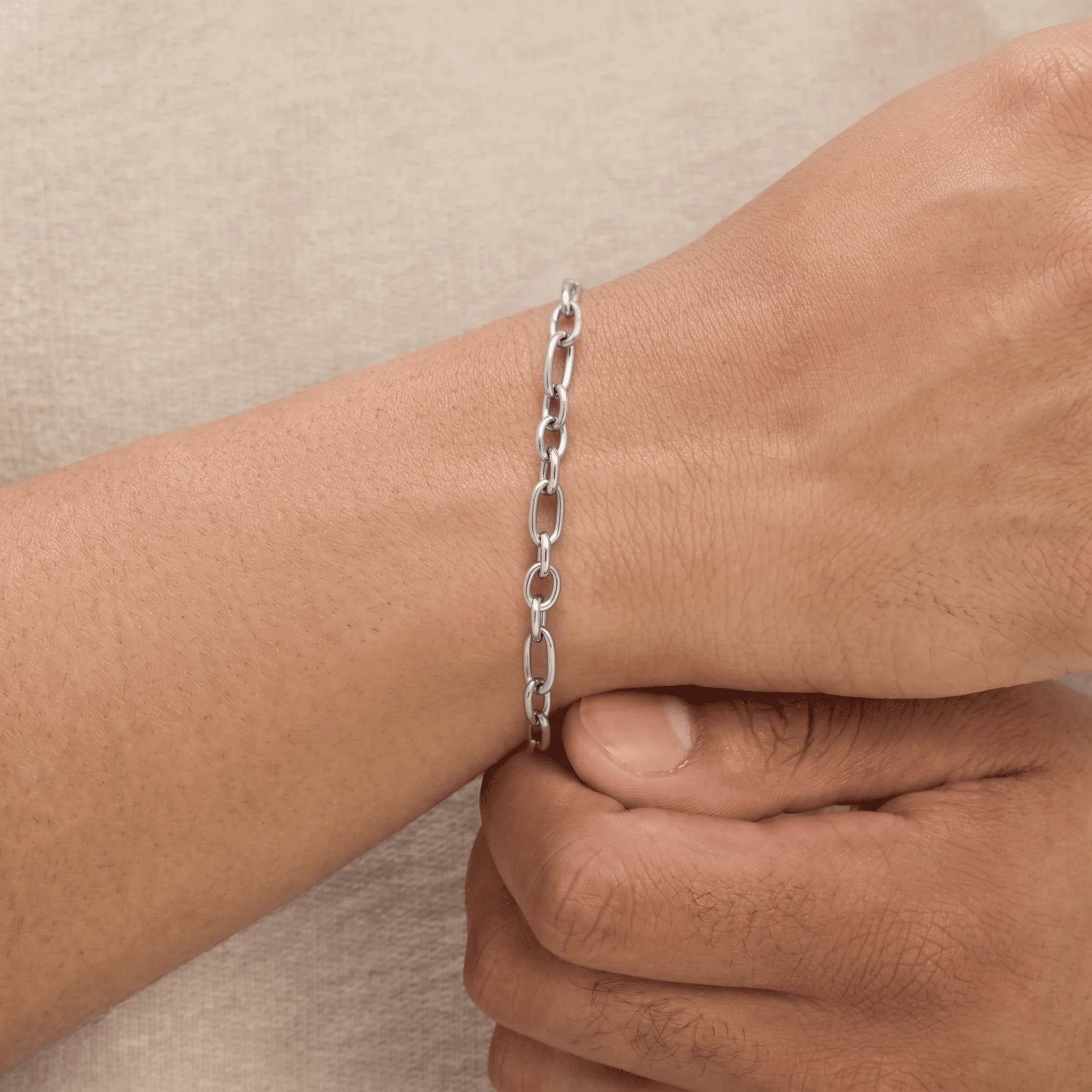 Stainless Steel Chain Bracelet for Men Steel Gold Color Light Luxury Bracelet Anklet Jewelry Accessories