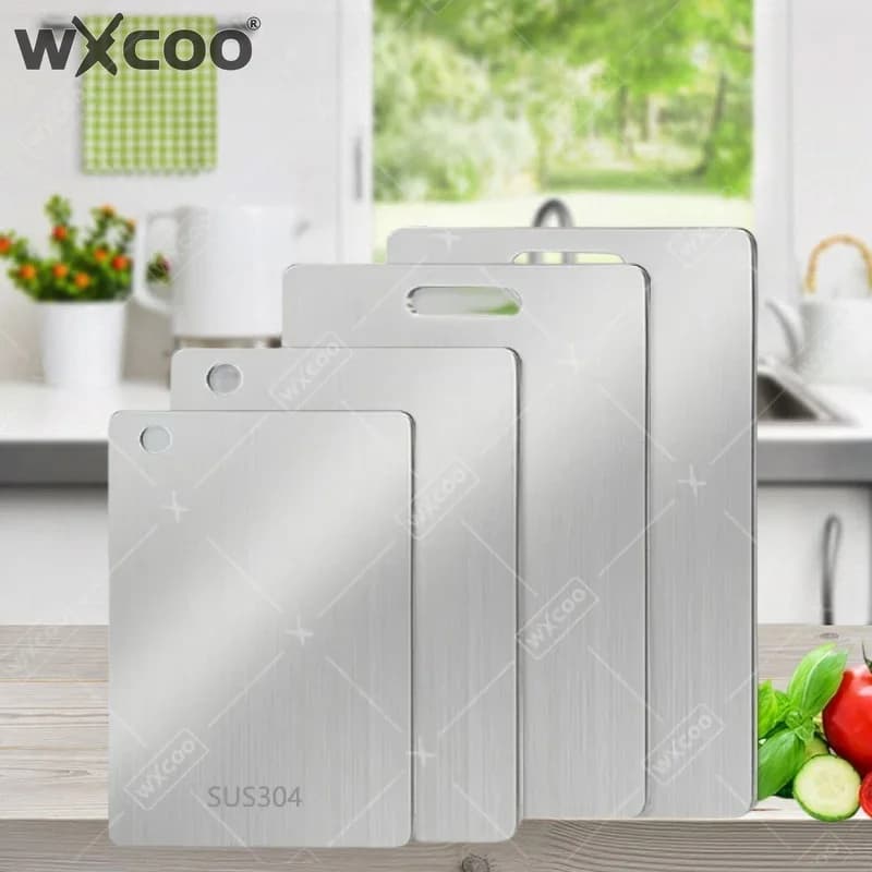 WXCOO Tagliere da Cucina in Acciaio Inossidabile Ispessito per Tagliare Verdure, Frutta e Carne