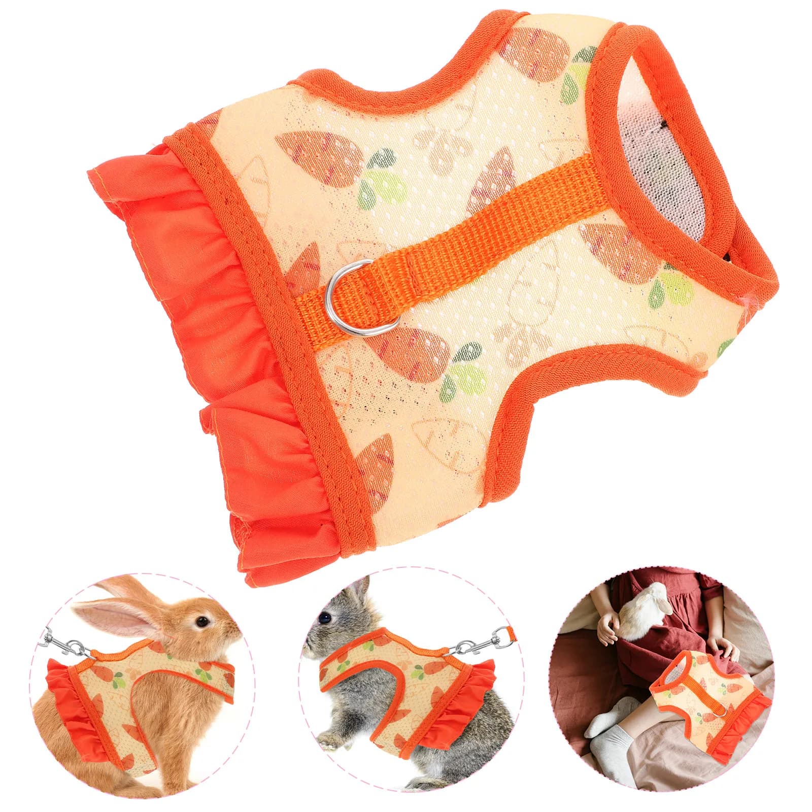 Set di 1 Imbracatura e Guinzaglio Regolabili per Conigli, Comodo Gilet per Piccoli Animali Domestici, Gatti, Cani, Furetti, Porcellini d'India, per Passeggiate all'Aperto
