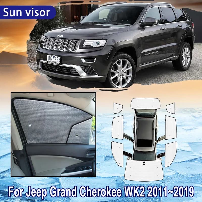 Parasole Per Jeep Grand Cherokee WK2 2011 ~ 2019 2015 2016 Auto Copertura Completa Parasole Parabrezza Finestrino Laterale Parasole Accessori
