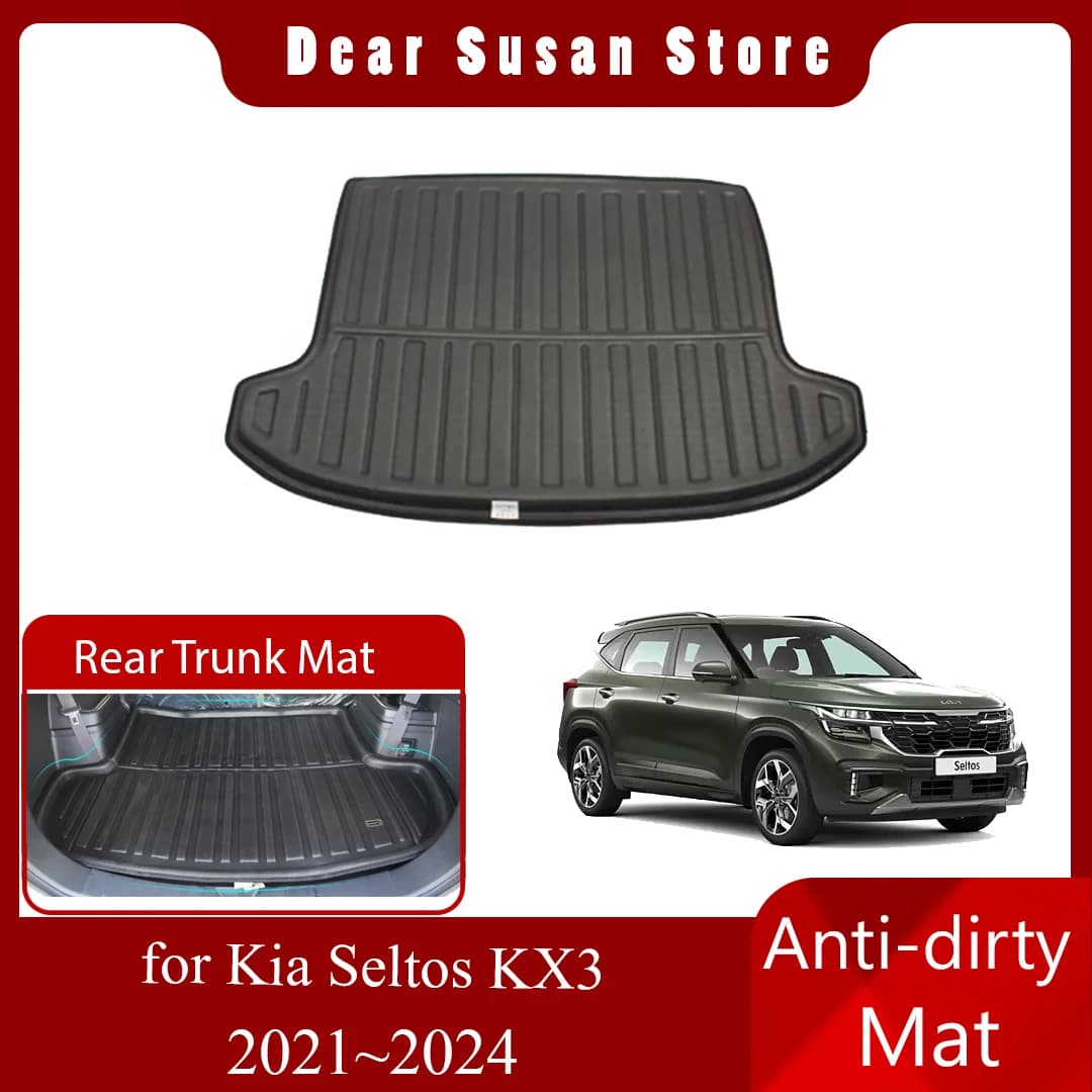 Auto Baule Posteriore Zerbino per Kia Seltos KX3 SP2 2021 ~ 2024 2022 Vassoio Speciale Impermeabile Bagagli Tappeto Pad Spazio Liner copertura Accessori