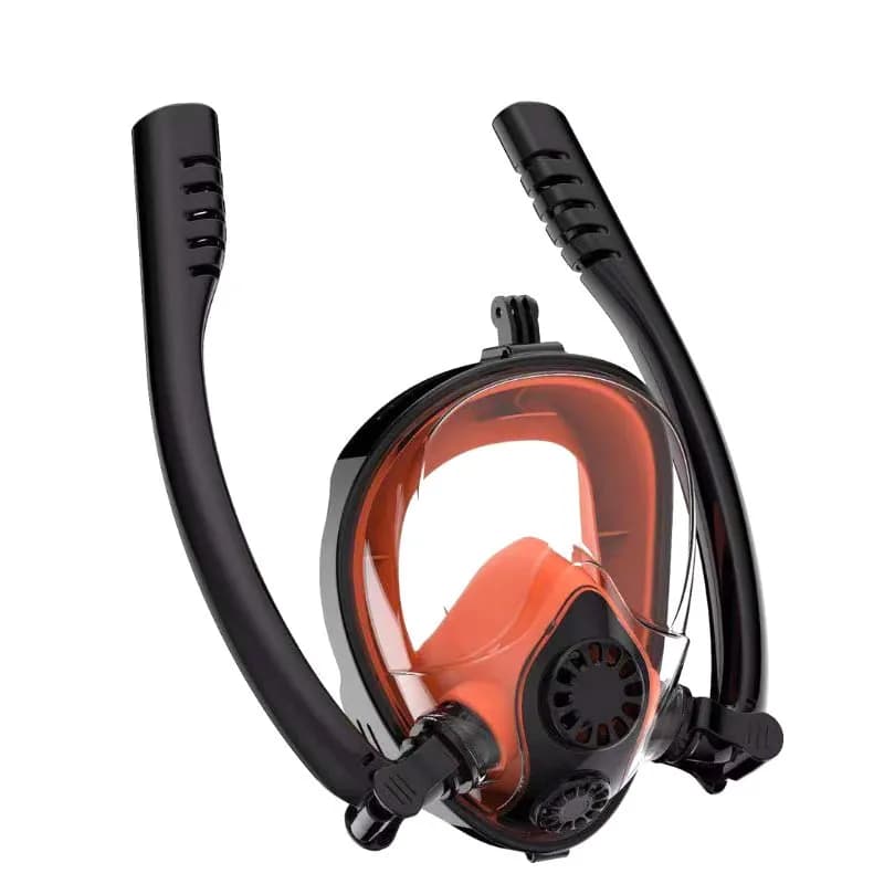 Double Tube Snorkeling Mask, Full Dry Anti-fog and Anti-choking Full Face Diving Mask, Universal for Adults and Children