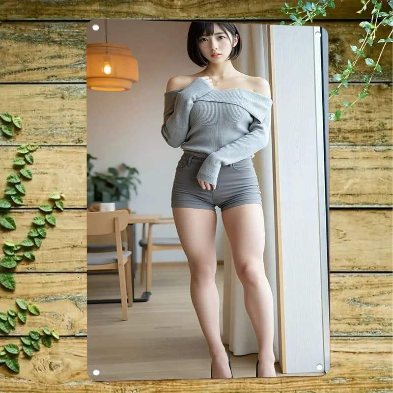 2D Metal Sign, Flat Bed Sheet Art Wall Decor, 1PC Woman Portrait, for Living Room Bedroom Hallway Kitchen Gift, Home Studio Deco
