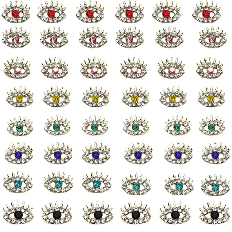 40 pezzi oro intricato malocchio cabochon occhi gemme per unghie decorazioni fortunate simboliche manicure arte charms gemma luminosa occhi lucidi