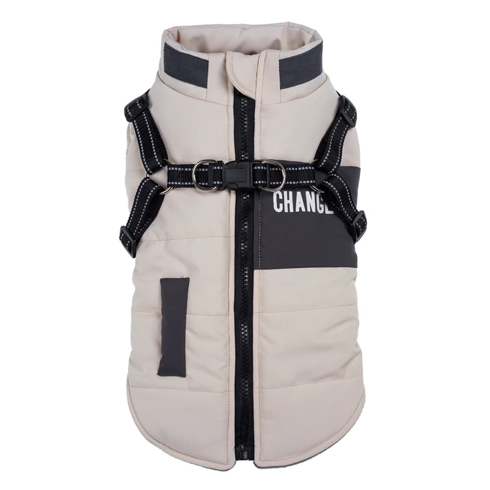 Vestiti caldi invernali per cani Giacca per cani da compagnia con imbracatura Cappotto impermeabile per cani per cani di piccola taglia media Chihuahua Costumi Bulldog francese