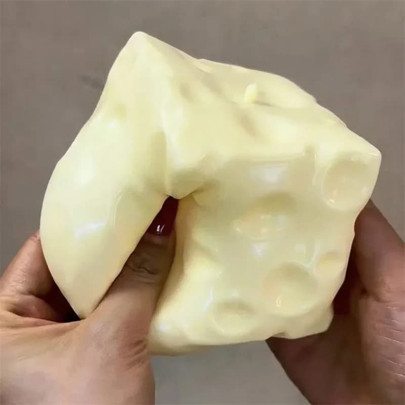 Palla Antistress a Forma di Cubo di Formaggio Gigante, Palla Modellabile Non Rimbalzante, Giocattolo Sensoriale ASMR, Regalo Antistress