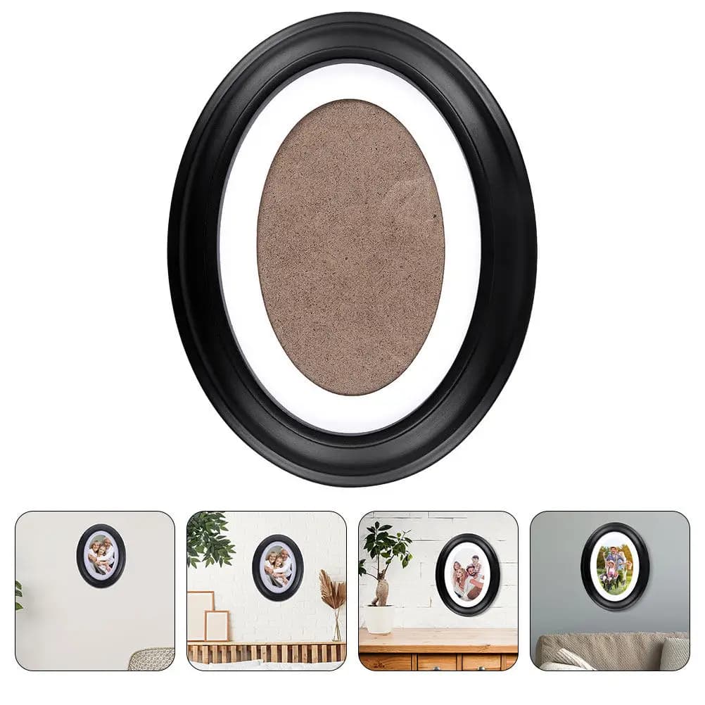 Simple Elegant Oval Picture Frame Wall Hanging Frame for Oil Painting Photo Display Bedroom Living Room Decor Household Photo