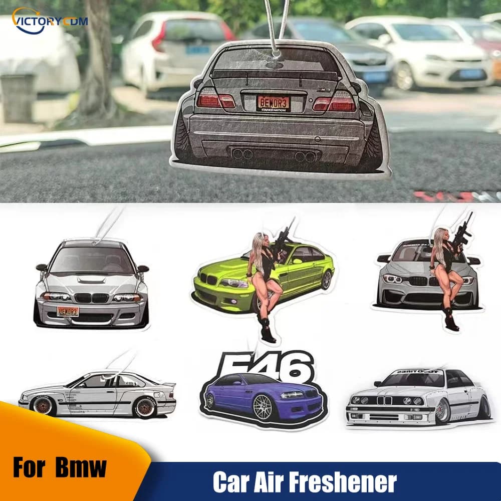 Auto Racing Deodorant Hanging Auto Mirror Rear Mirror Perfume Solid Paper Pendant JDM For BMW F30 E46 E90 M3 M4 M5 Accessories