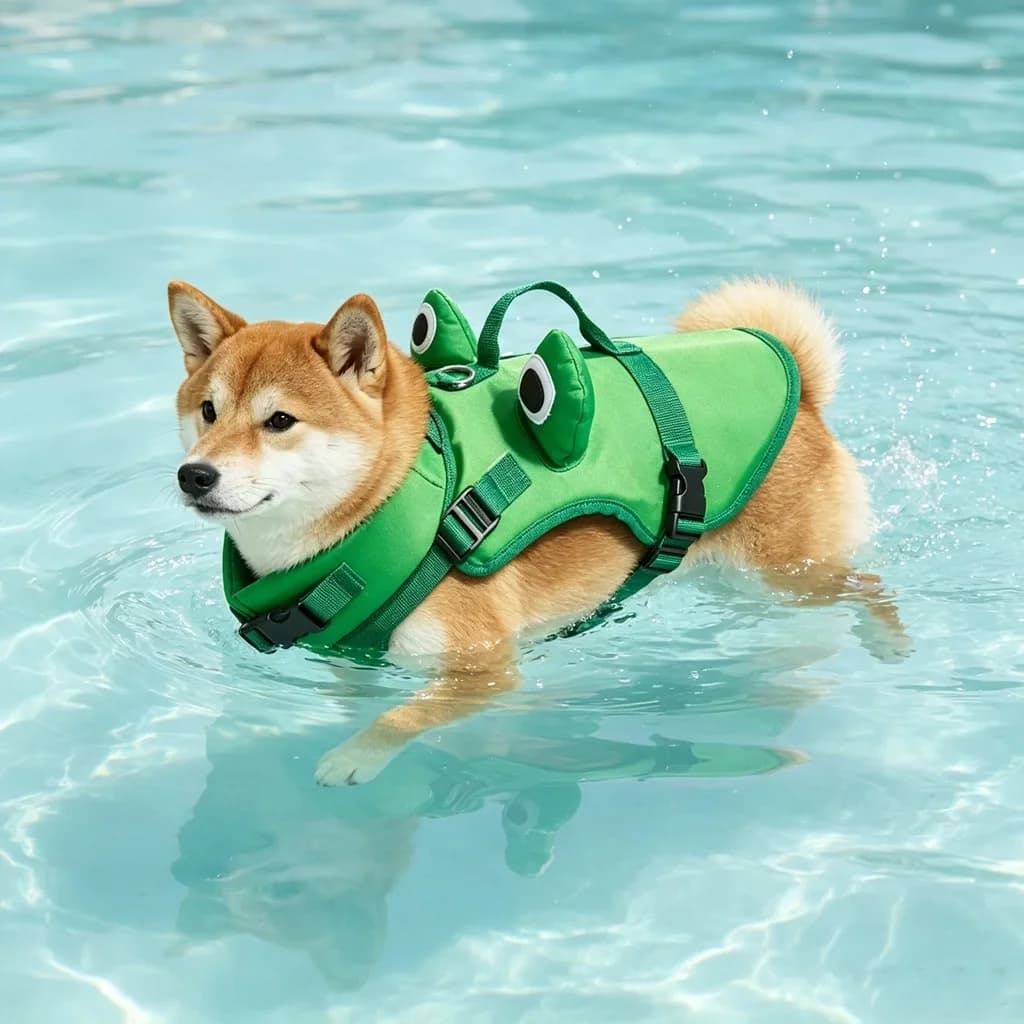 pet cat Dog Life Jacket Enhances Buoyancy Adjustable for Safe Fit to Pet Body Swimming Rowing Surfing Pet Flotation Vest