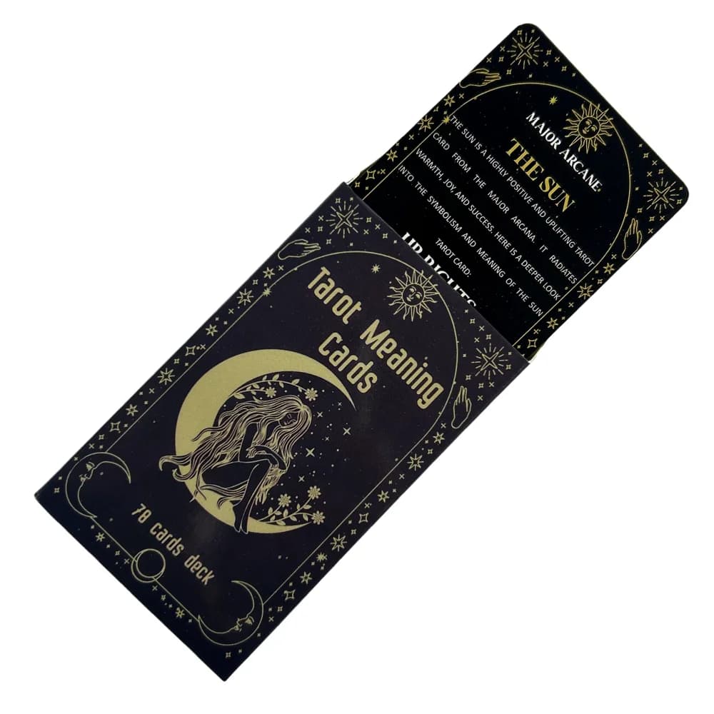 Carte dei Tarocchi con Significazioni, Mazzo da 78 Carte, Edizione Inglese per Divinazione, Gioco da Tavolo per Principianti, Mazzo Tascabile per l'Apprendimento dei Tarocchi