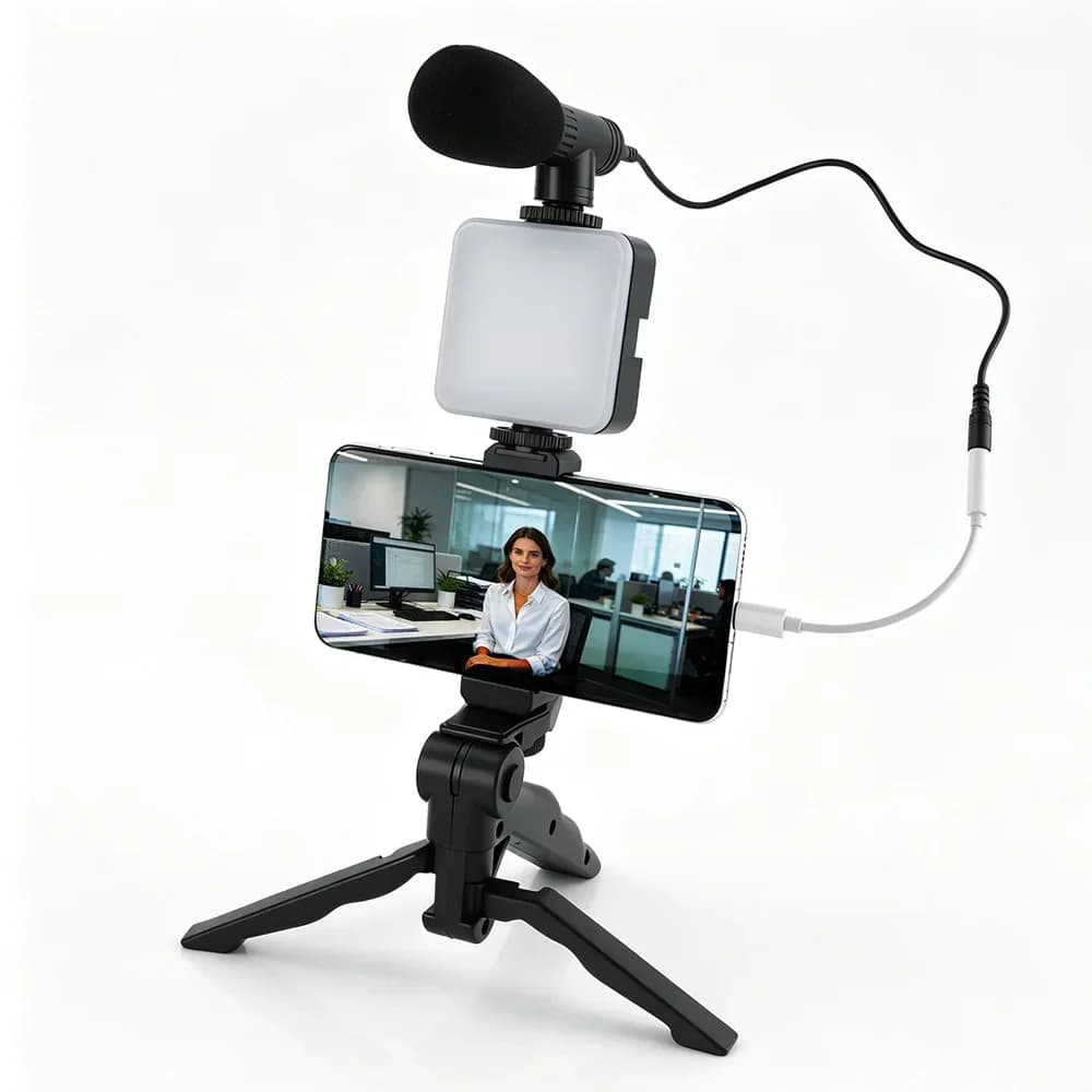 Kit Vlogging per Smartphone: Luce LED Ricaricabile per Video, Illuminazione Portatile per Fotografia e Streaming Live