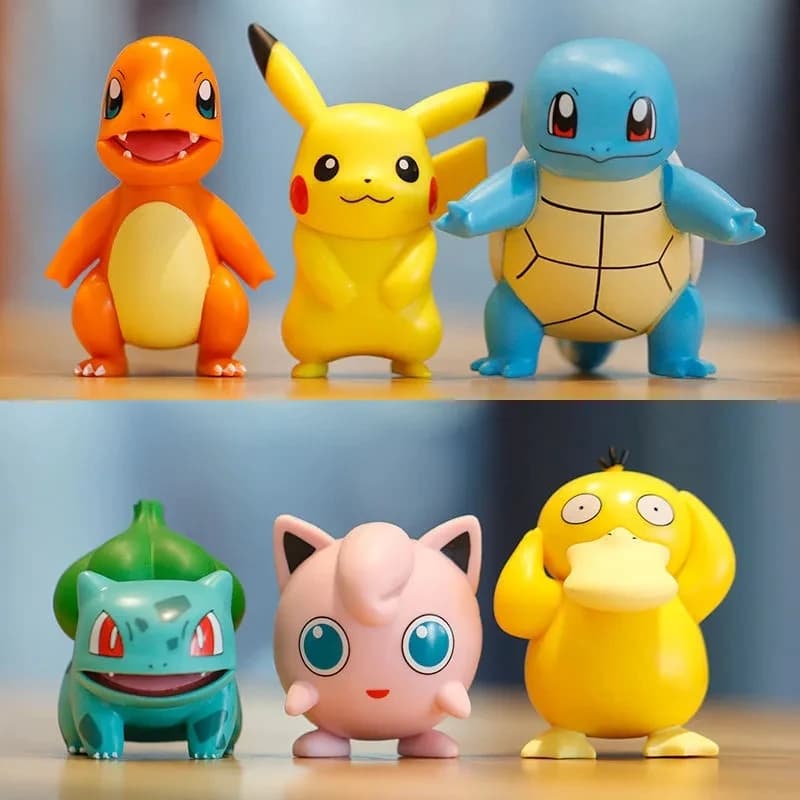 Pokemon Anime Figure Pikachu Giocattoli Modello Charmander Psyduck Squirtle Jigglypuff Bulbasaur 6 pz Kawaii Raccogliere Bambole Regalo Dei Bambini
