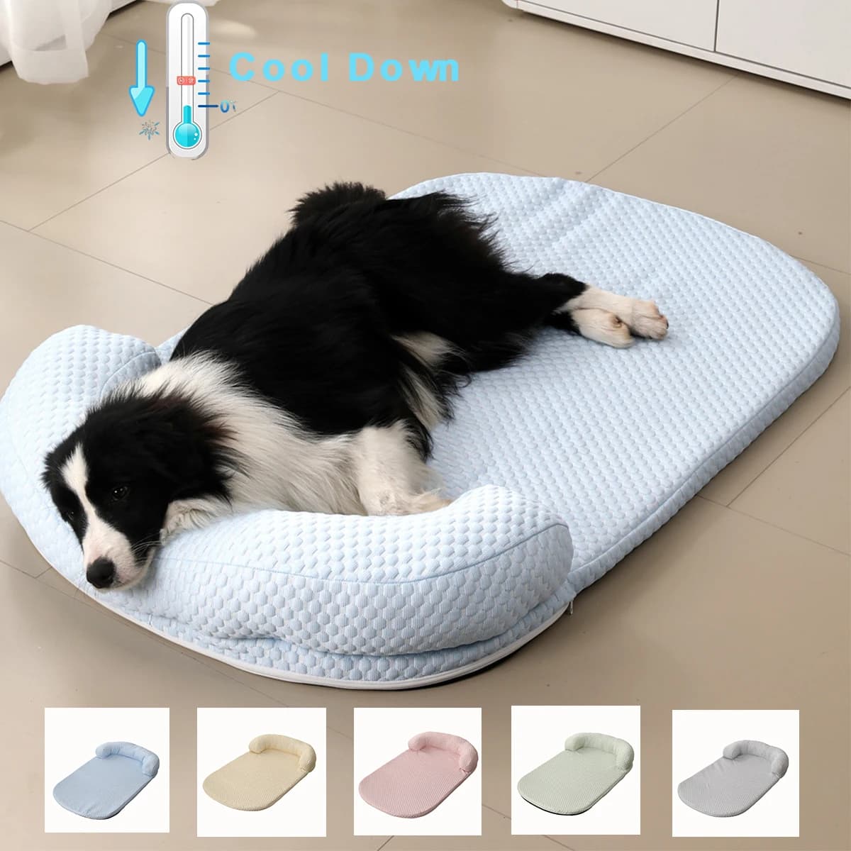 Cuccia Traspirante Rinfrescante Primavera Estate per Cani di Taglia Grande, Cuccia Antiscivolo per Gatti con Cuscino, Cuccia per Cani di Piccola Taglia in Tessuto Seta Ghiaccio, Cuscino per Animali Domestici