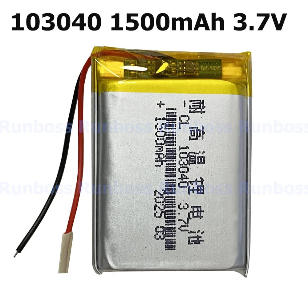 1-10 pezzi 103040 Batteria ricaricabile ai polimeri di litio da 3,7 V 1500 mAh per navigatore GPS DVD MP3 MP5 auricolare Bluetooth PS4 giocattoli cellulare