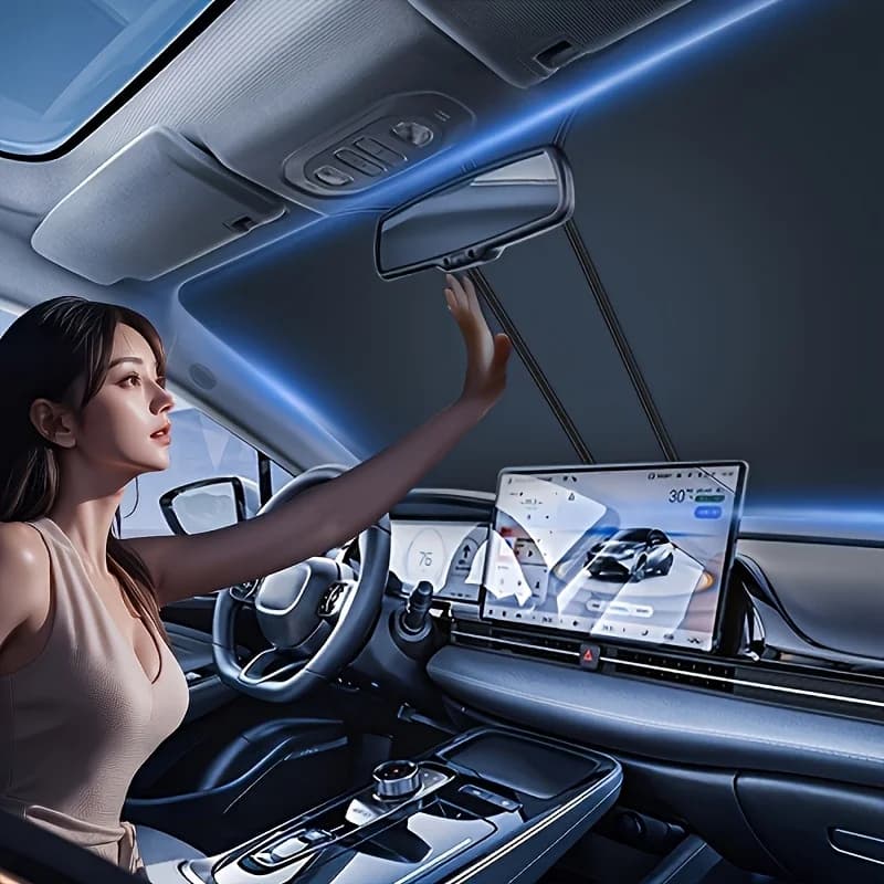 Heat‑Insulated Front Windshield Sunshade, New Car Window Sun Visor Curtain, Anti‑Sun Windshield Protective Cover