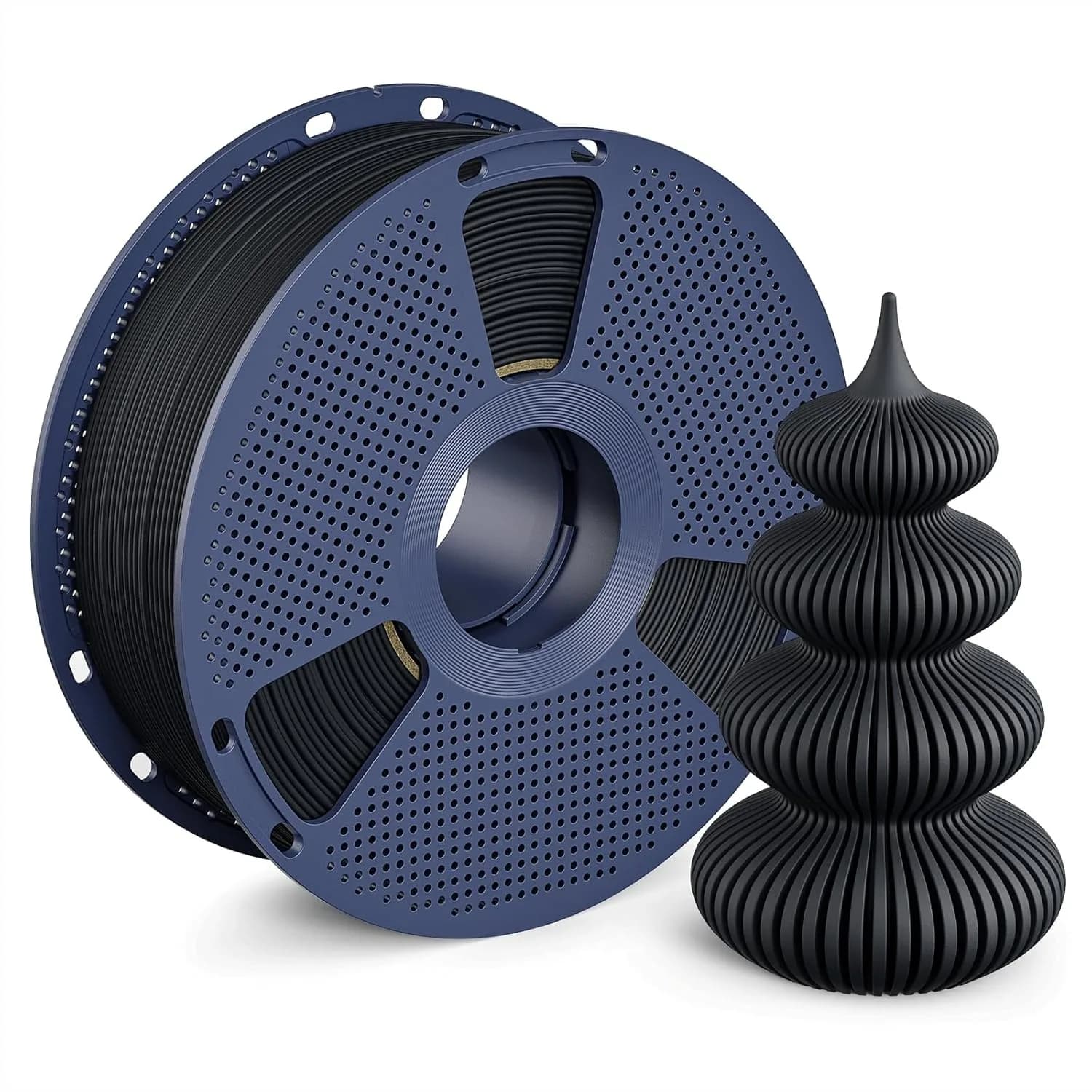 Filamento PLA Opaco 1.75mm, 1kg, Finitura Liscia per Stampante 3D, Meno Fragile, Riduzione delle Linee di Giunzione, Nero