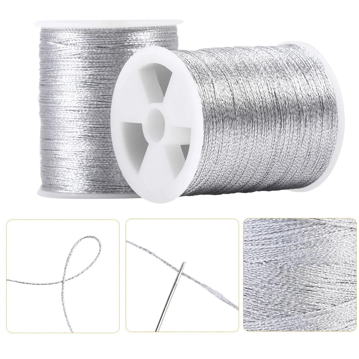 Set di 4 Rotoli di Filo per Ricamo, Collezione Multiuso per Punto Croce, Progetti Fai-da-Te, Materiale Premium Durevole e Pratico