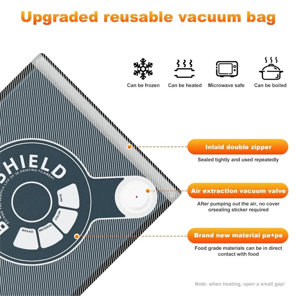 A59E 10pcs 3D Printer Filament Vacuum Storage Bag for PLA, ABS, PETG, Strong Seal