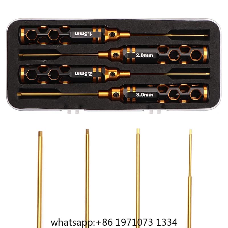 4pcs 1.5mm 2.0mm 2.5mm 3.0mm Hex Screw Driver Screwdriver Set for Racing Drone Helicopter Cars Boat RC Parts