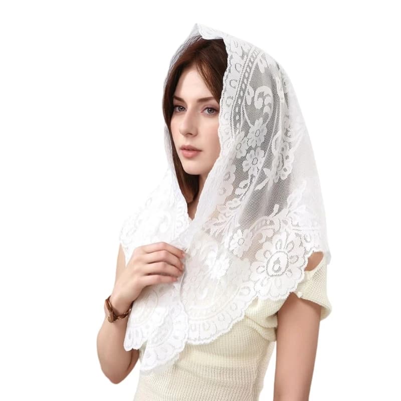 Elegant Embroidered Scarf Triangular Headcover Multipurpose Neckerchief Polyester Fabric For Wedding Party