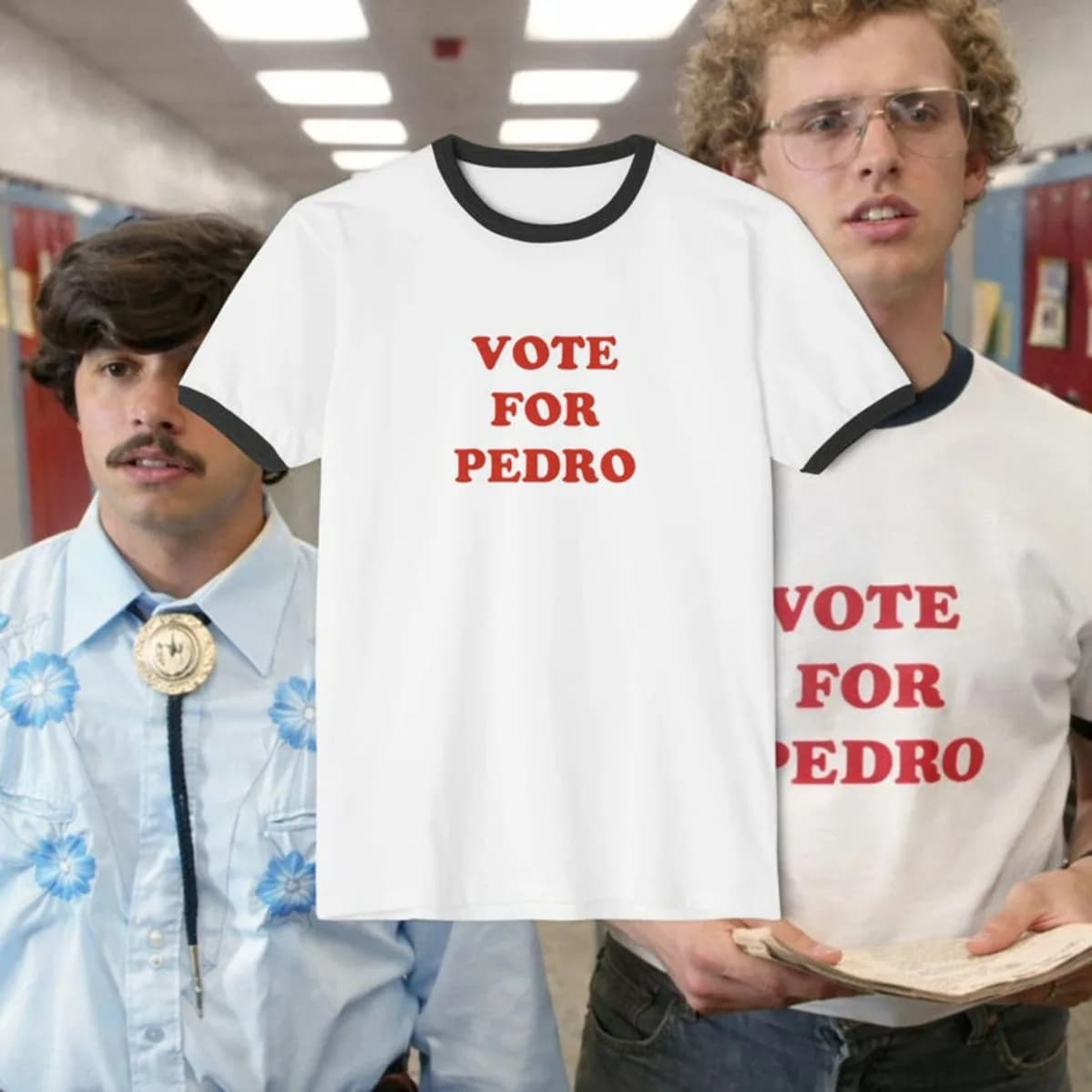 Maglietta 2026 Napoleon Dynamite Vote For Pedro, Abbigliamento Casual Streetwear Estivo a Maniche Corte Unisex per Adulti