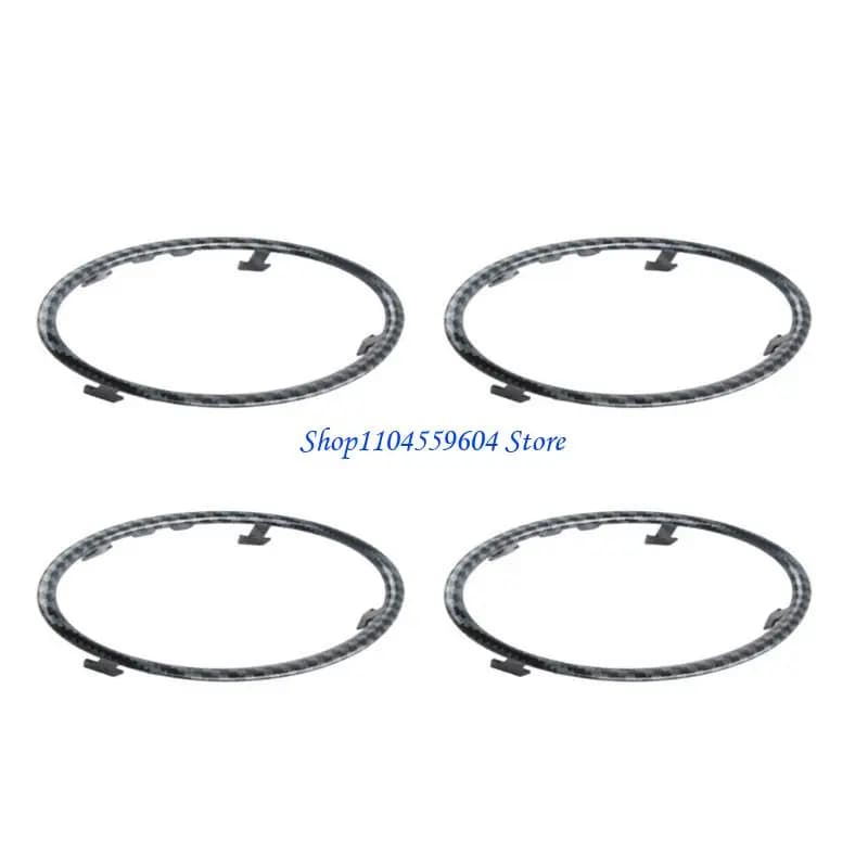 12QM eleva l'estetica dello styling degli interni auto con 4 pezzi adesivi per anelli circolari decorativi per prese per