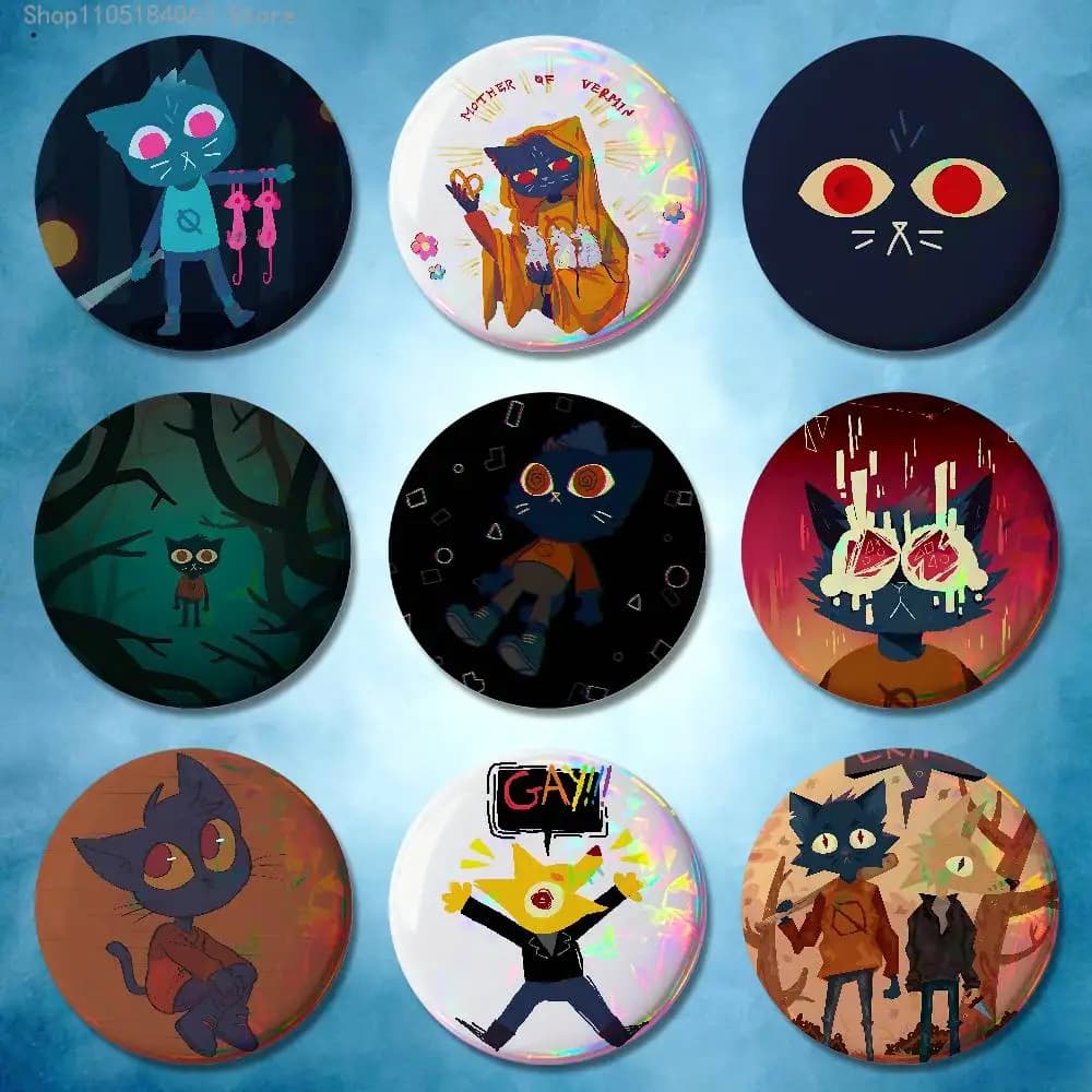 N-Night In The W-Woods Distintivi 25 32 44 58 75 mm Rotondo Cosplay Pin Bag Decor Fans Raccogliere Amici Regali Spilla Souvenir