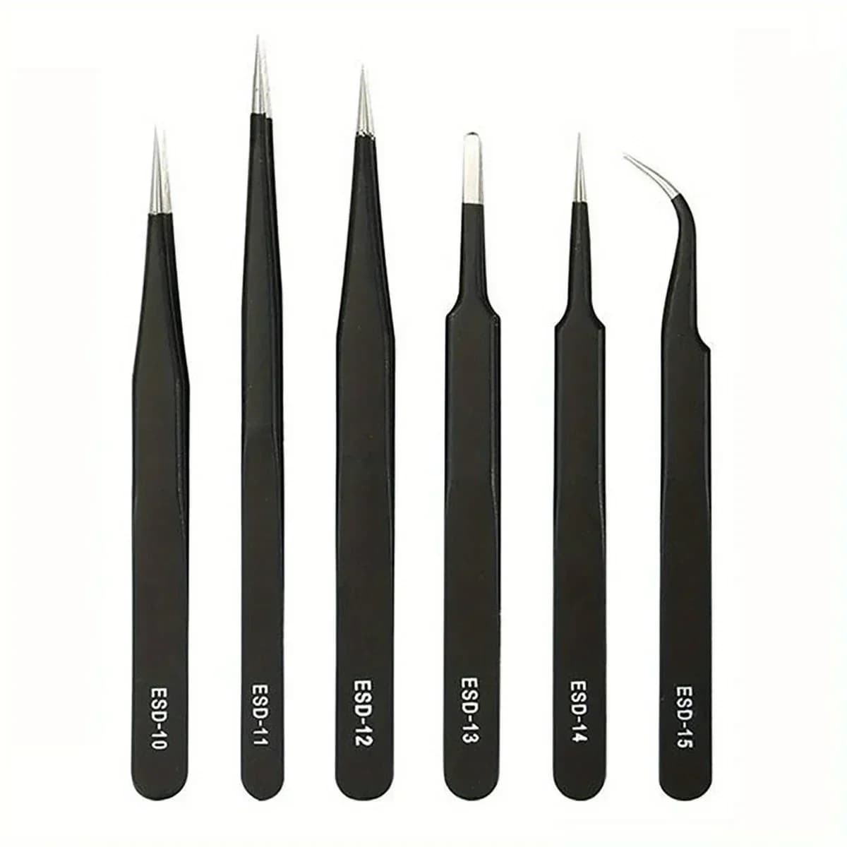 Precision ESD antistatic pliers set -Stainless steel 6-piece tool for electronic repairs and process modeling, bending 2025