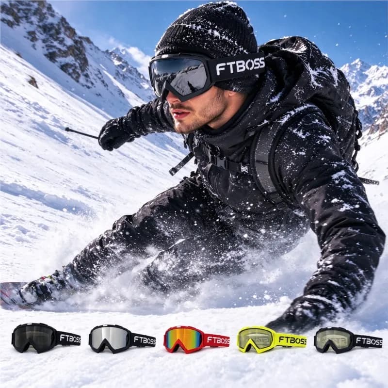 Adult Off Road Sport Goggles Usable at Night Block Wind Snow Mud Adjustable Strap Ski Motorbike Riding Glasses