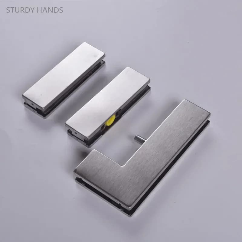 Morsetto Universale per Porte in Vetro con Morsetti Superiori e Inferiori, Cerniera a Molla Senza Telaio, Morsetto a Forma Unica per Porte in Vetro 10-12mm