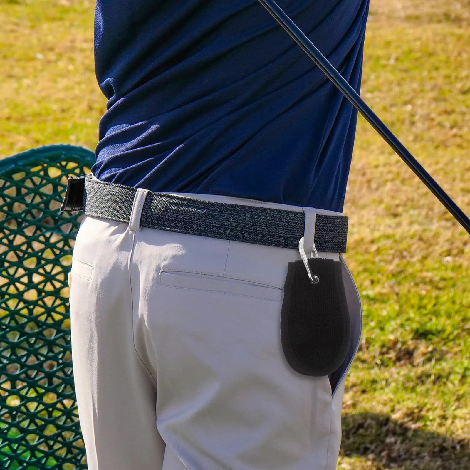 Asciugamano portatile per la pulizia delle palline da golf con clip da cintura, tessuto a doppio strato per una pulizia efficace, strumenti da golf per uomo, sport all'aria aperta