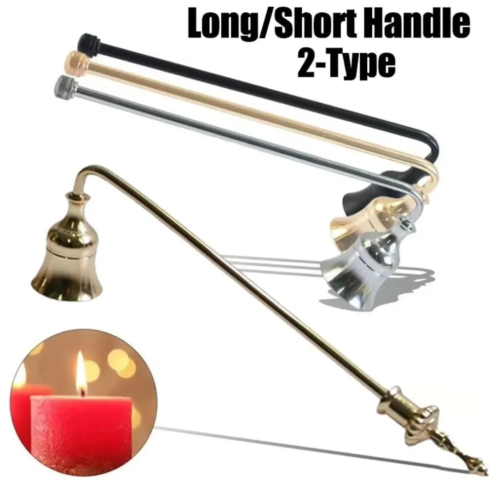 Vintage Bell Shaped Candle Wick Trimmer Long Handle Turn Off Extinguisher Flame Snuffer Candle Blower Home